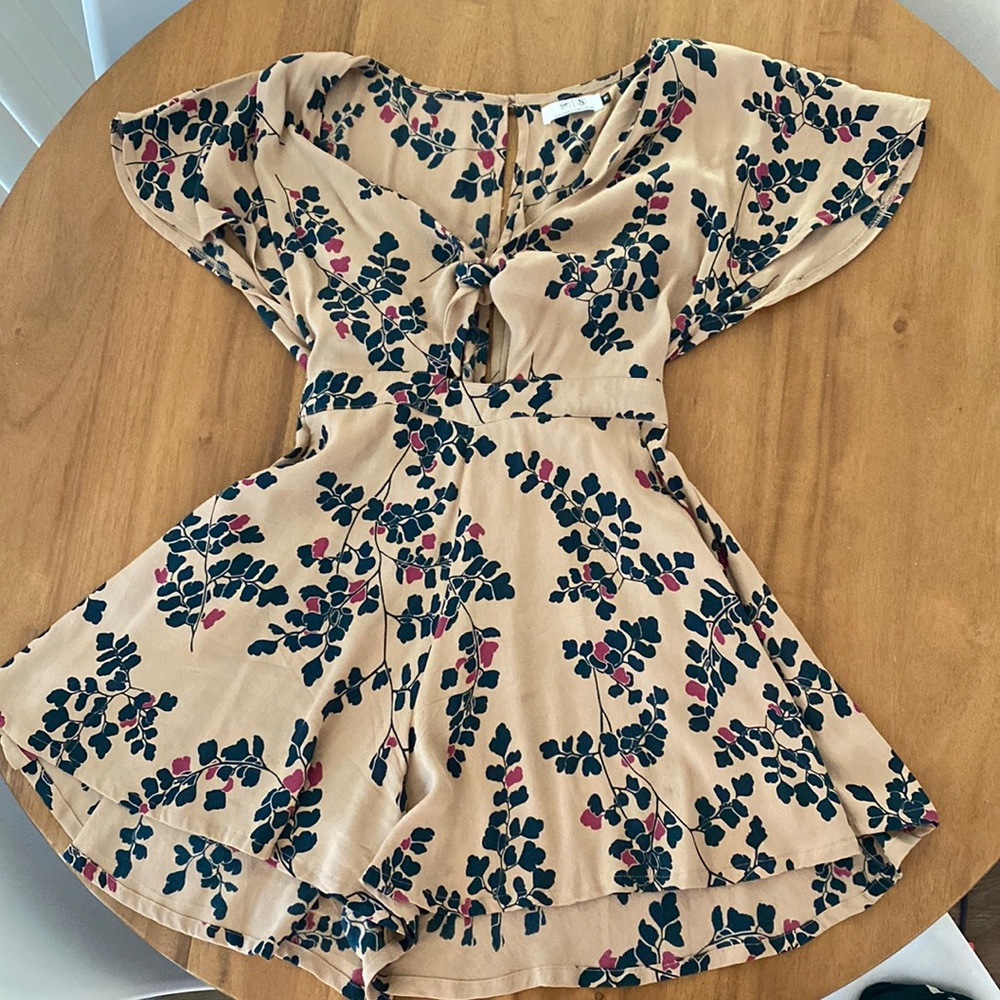 Sig Zane and Fighting Eel collaboration romper with tie front middle.